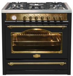 KAISER HGE 93555 EM Turbo Плита комбинированная газовая с электрической духовкой, Дизай «Ампир» / Empire, Цвет - Чёрный, Габариты (ШxГxВ), мм. 900/600/900-920