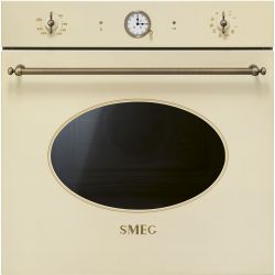 Smeg SFP68C1TPO  Серия Coloniale  Многофункциональный духовой шкаф, 60 см, 9 функций, Пиролитическая очистка, Кремовый, фурнитура латунная. Класс энергопотребления А +.