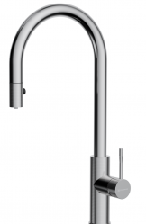 Omoikiri ASAKAWA-S-BN Кухонный смеситель, 3в1 - Подключение к фильтру, Подача фильтрованной воды осуществляется нажатием кнопке, на изливе. Вытяжной шланг.