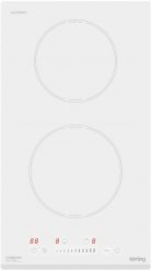 Korting HI 30041 BW Ширина - 30 см. Индукционная варочная поверхность, два дисплея, таймер, Функция Booster 2 зоны, 9 уровней мощности, Цвет белый