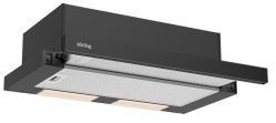 KORTING KHP 6704 GN Встраиваемая с выдвижным экраном, ширина 60 см, 550 м3/ч., 3 режима, механическое управление, алюминиевый жировой фильтр, LED освещениe , панель - Чёрное стекло
