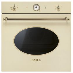 SMEG SFP805PO Серия Coloniale  Духовой шкаф с пиролитической очисткой, 60 см, кремовый, латунная фурнитура Класс энергопотребления A